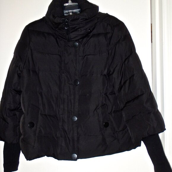 CALVIN KLEIN WOMEN'S  BLACK DOWN JACKET WITH HOOD SIZE L - Picture 2 of 7